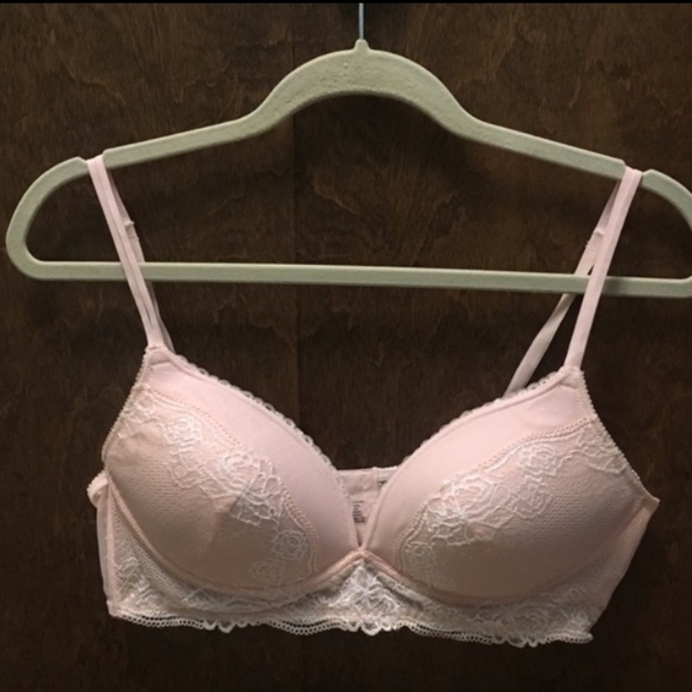 Maidenform 38B dusty pink+lace+push-up= feminine❤️